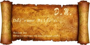 Dörmer Milán névjegykártya